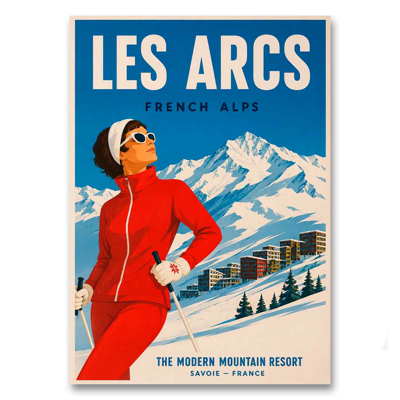 Juliste matkailu Ranska Les Arcs LÖ 40×55 50×70-1a