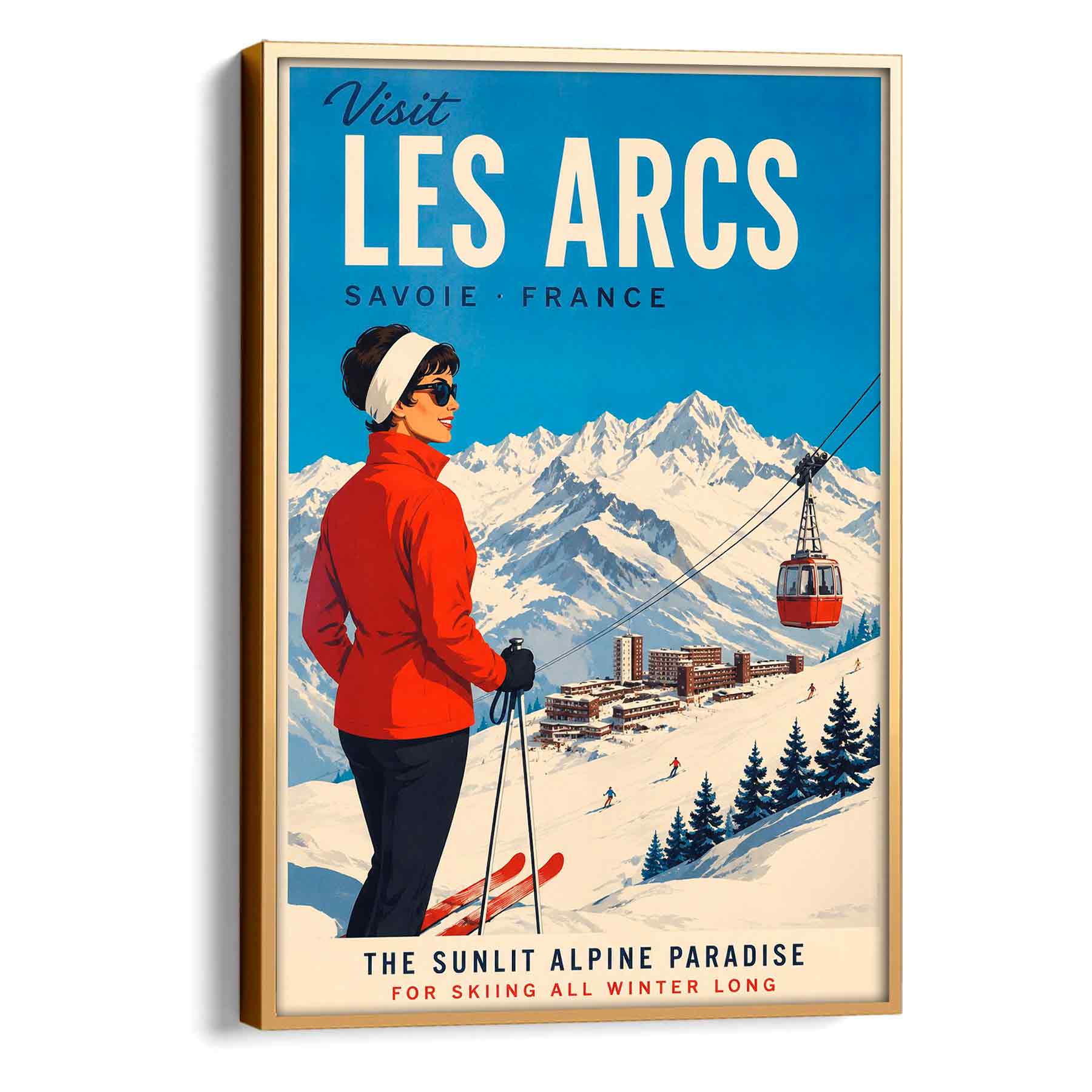 Juliste matkailu Ranska Les Arcs LÖ 40×55 50×70-2aa