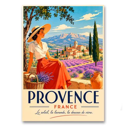 Juliste Provence - Le soleil, la lavande, la douceur de vivre