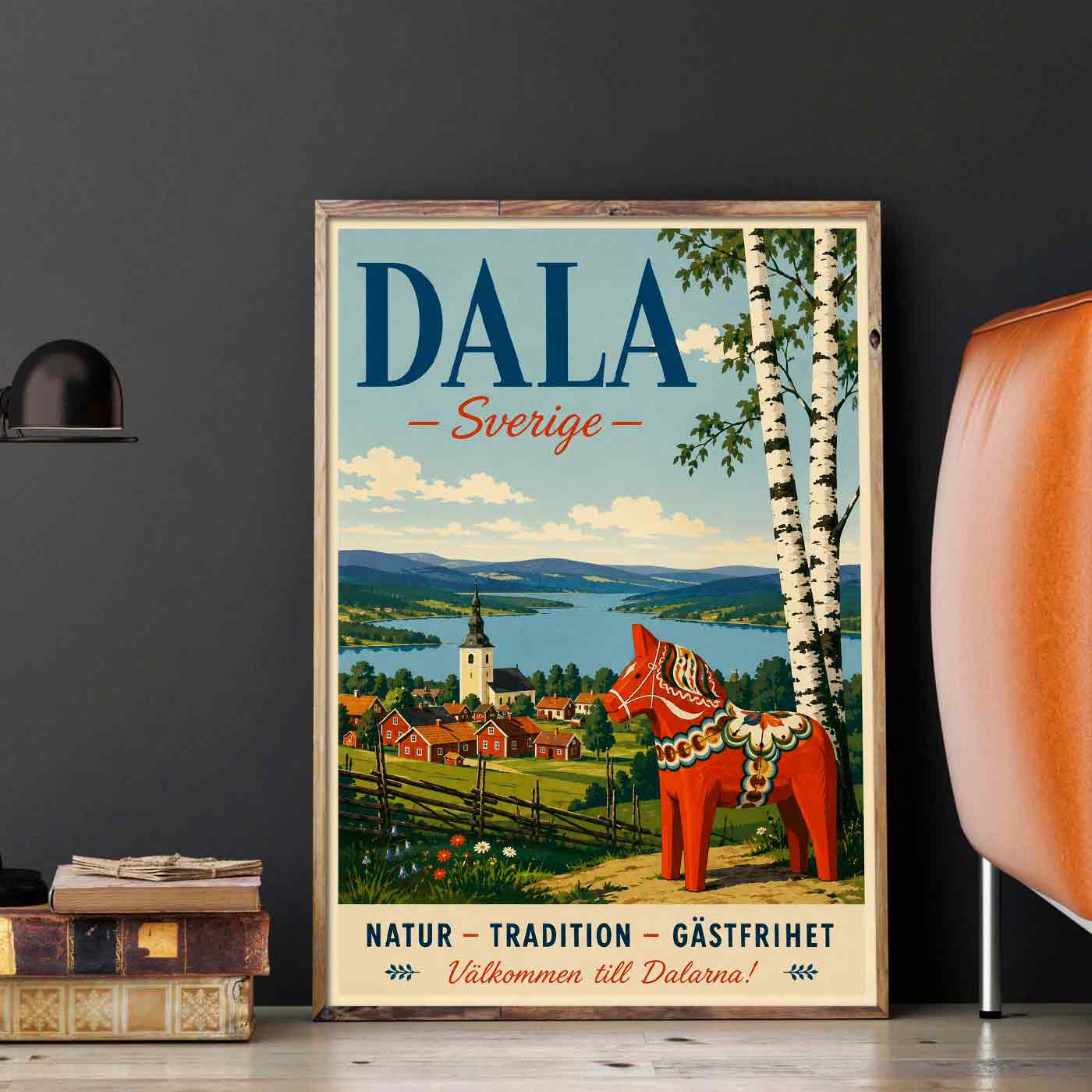Juliste matkailu Ruotsi Dala LÖ 50×70 70x100aaa