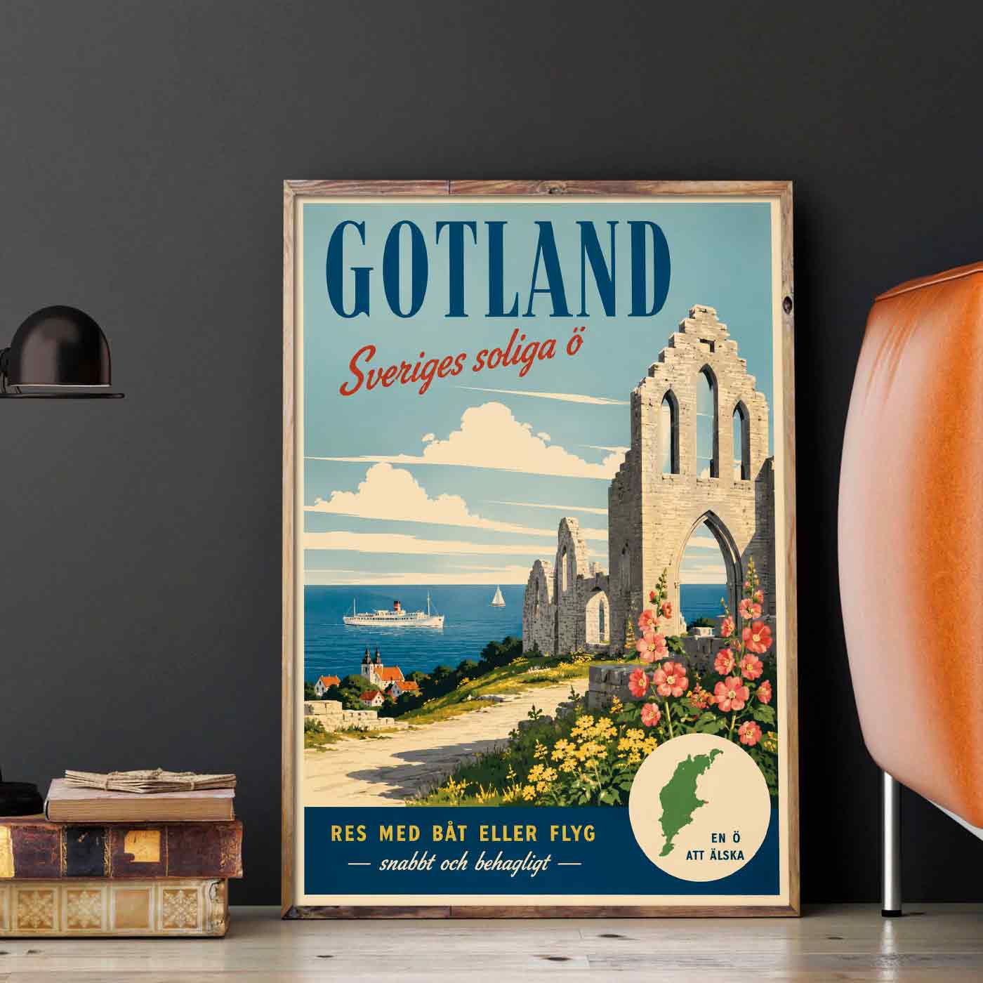 Juliste matkailu Ruotsi Gotland 2 LÖ 50×70 70x100aaa
