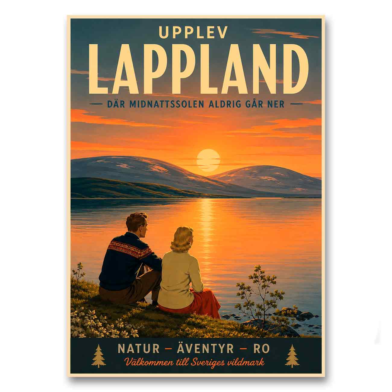 Juliste matkailu Ruotsi Lappi LÖ 40×55 50x70a