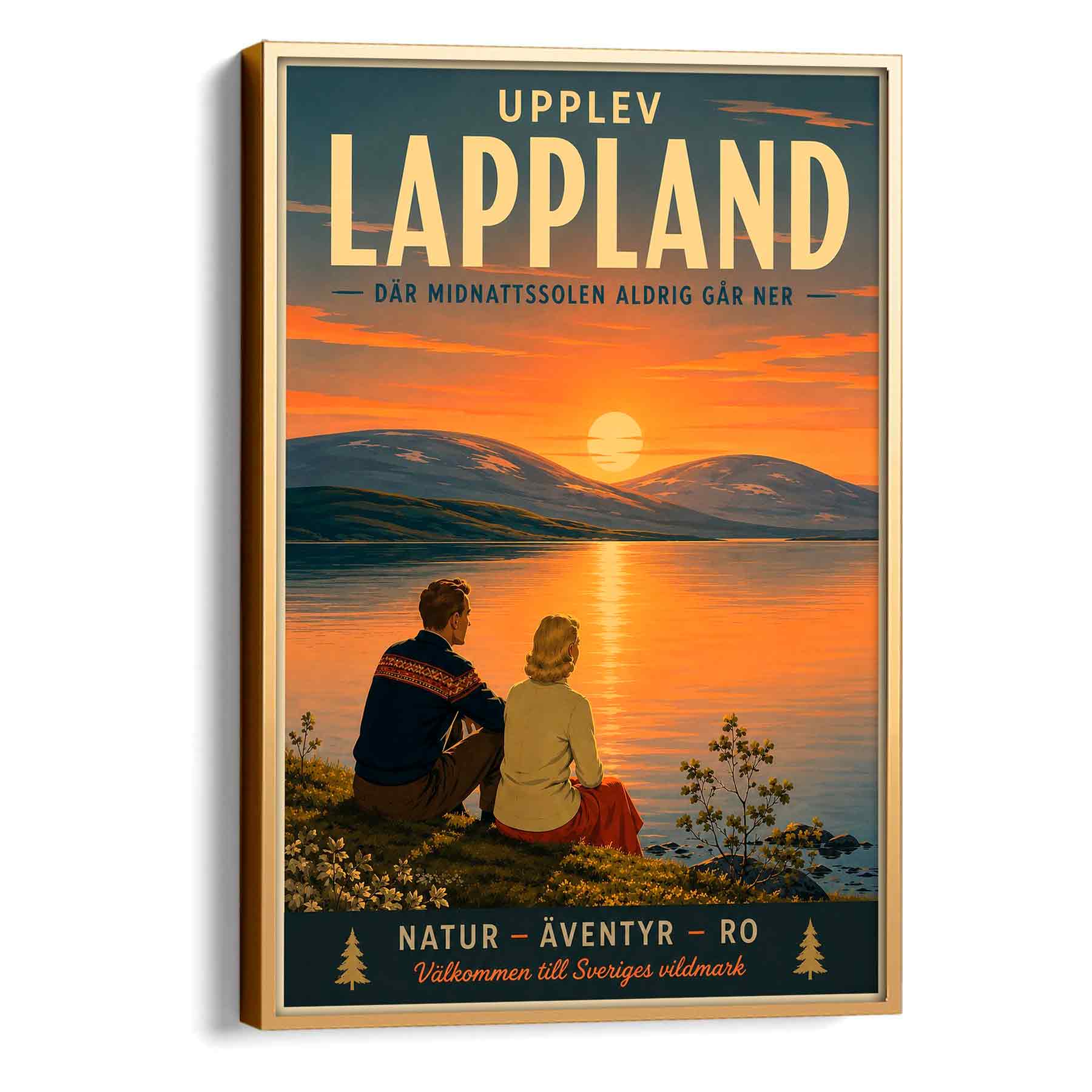 Juliste matkailu Ruotsi Lappi LÖ 40×55 50x70aa