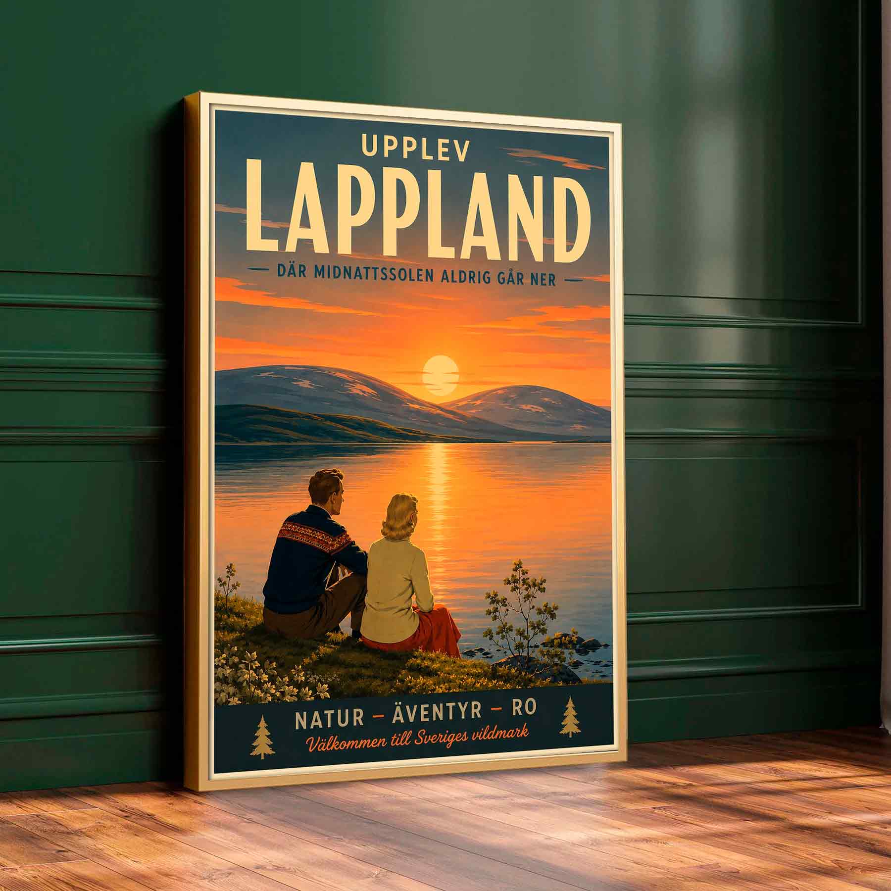 Juliste matkailu Ruotsi Lappi LÖ 40×55 50x70aaa