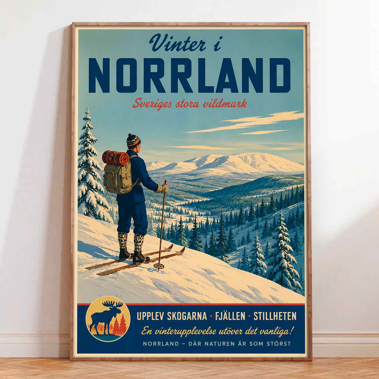 Juliste matkailu Ruotsi Norrland talvi LÖ 40×55 50×70-2aaa