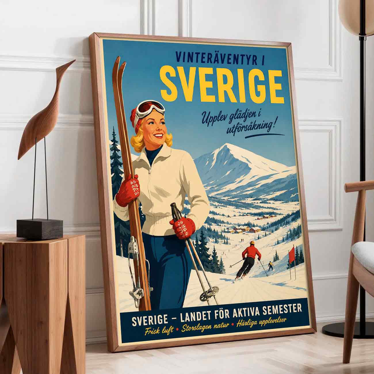 Juliste matkailu Ruotsi hiihto 1 LÖ 40×55 50x70aaaa