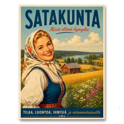 Juliste Satakunta - missä elämä hymyilee