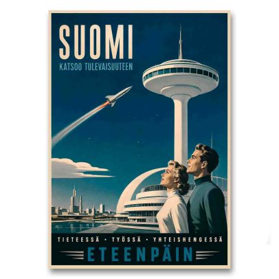 Juliste Suomi katsoo tulevaisuuteen