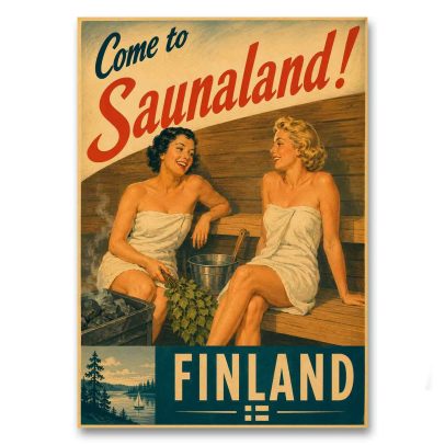 Juliste Finland - Come to Saunaland