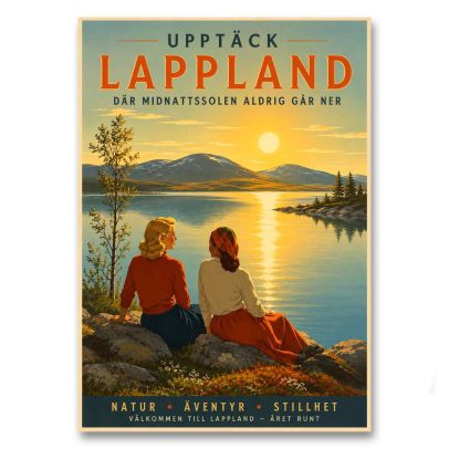 Juliste Upptäck Lappland - Där midnattssolen aldrig går ner