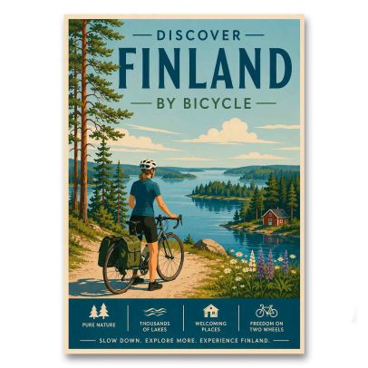 Juliste Discover Finland by Bicycle - Explore More