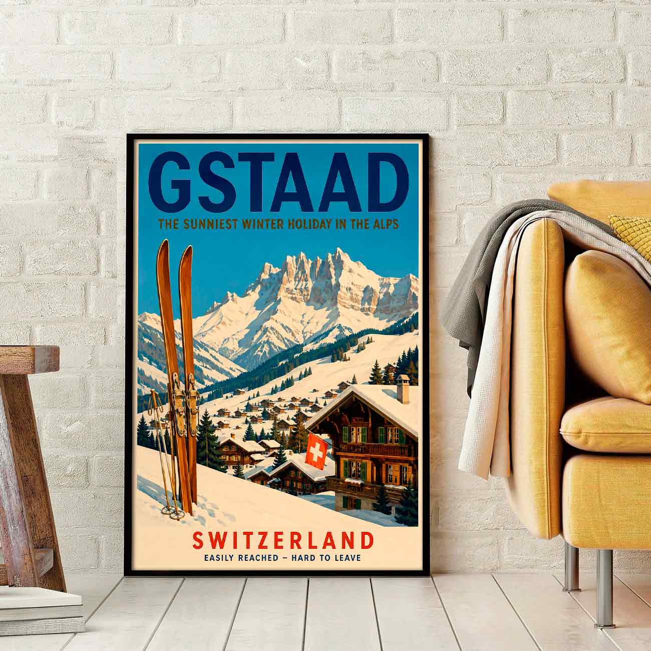 Juliste matkailu Sveitsi Gstaad LÖ 40×55 50×70-4aaa