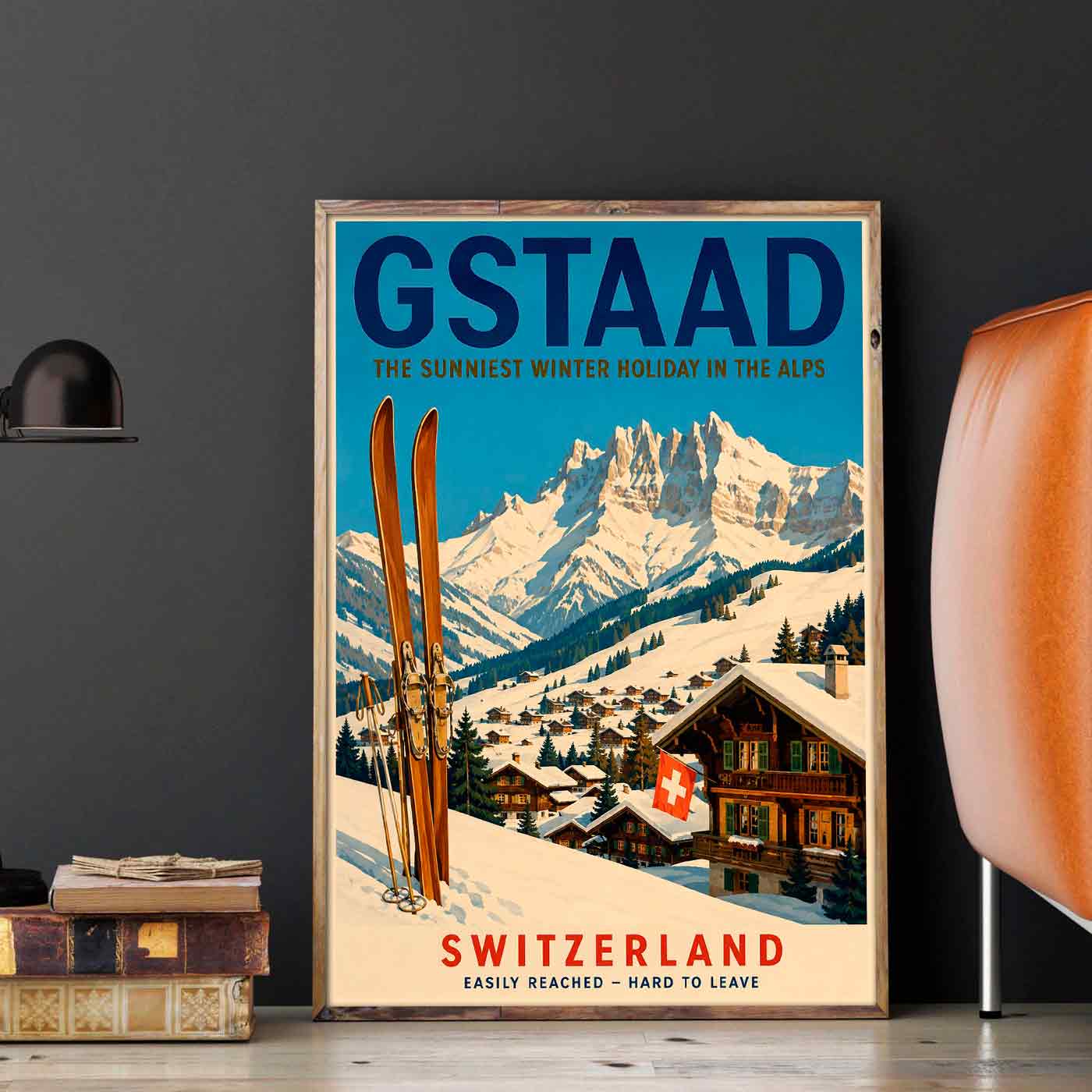 Juliste matkailu Sveitsi Gstaad LÖ 40×55 50×70-4aaaa