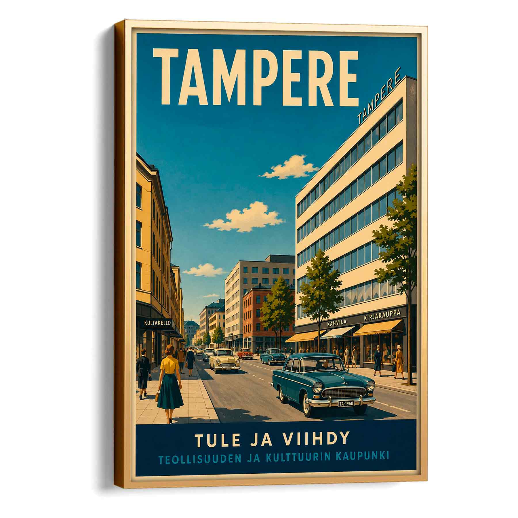 Juliste matkailu Tampere tule ja viihdy LÖ 50×70 70x100aa