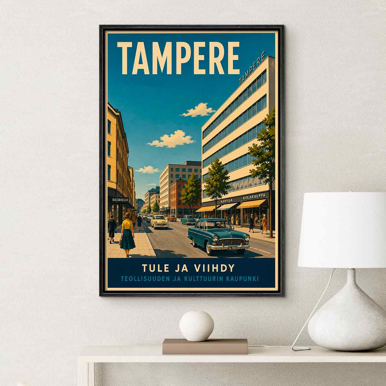 Juliste matkailu Tampere tule ja viihdy LÖ 50×70 70x100aaaa