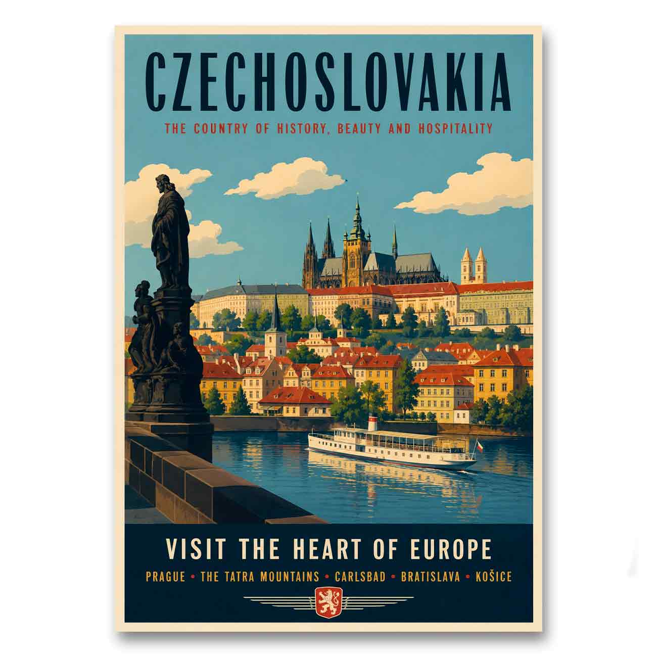 Juliste matkailu Tsekkoslovakia LÖ 40×55 50×70-1a