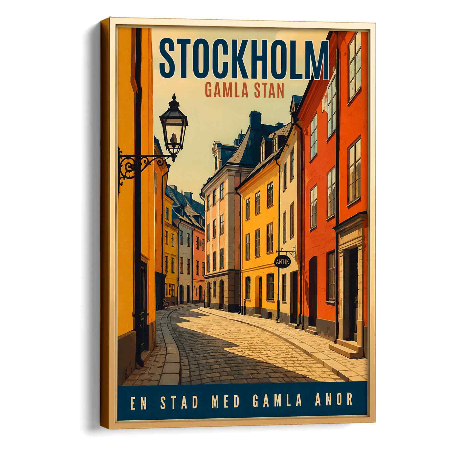 Juliste matkailu Tukholma vanha kaupunki 1 LÖ 50×70 70x100aa