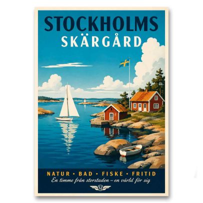 Juliste Stockholms skärgård - natur, bad, fiske, fritid