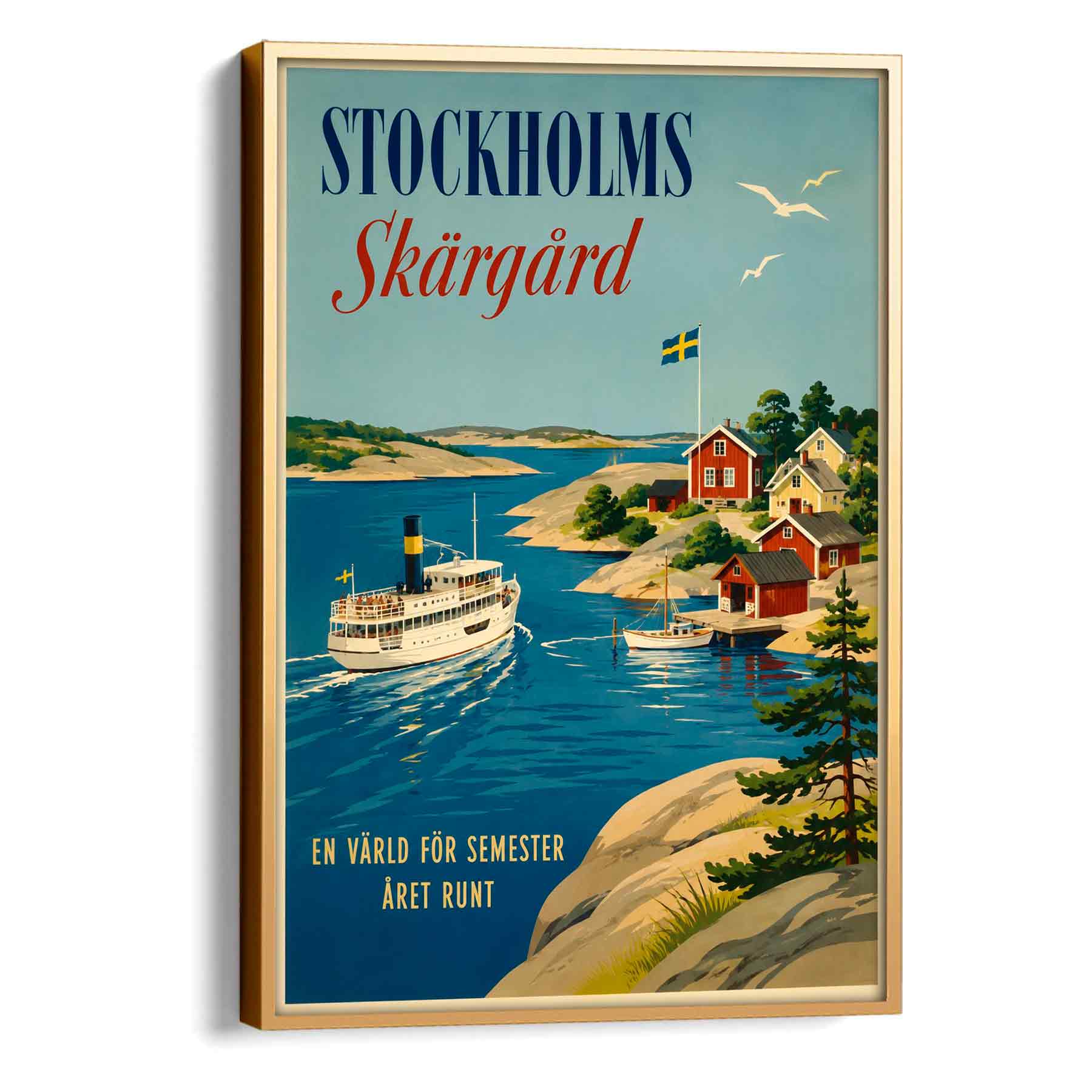Juliste matkailu Tukholman saaristo LÖ 50×70 70×100-2aa