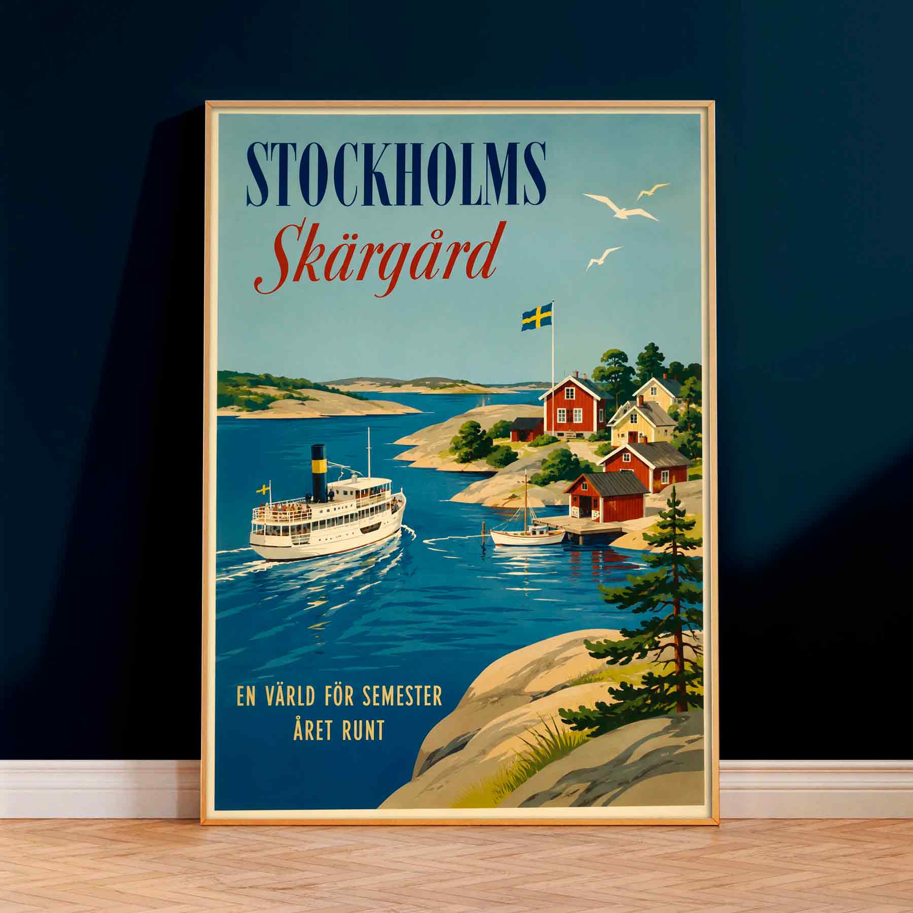 Juliste matkailu Tukholman saaristo LÖ 50×70 70×100-2aaa