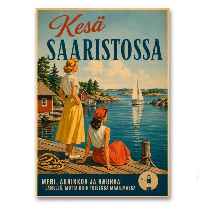 Juliste Kesä saaristossa - meri, aurinkoa ja rauhaa