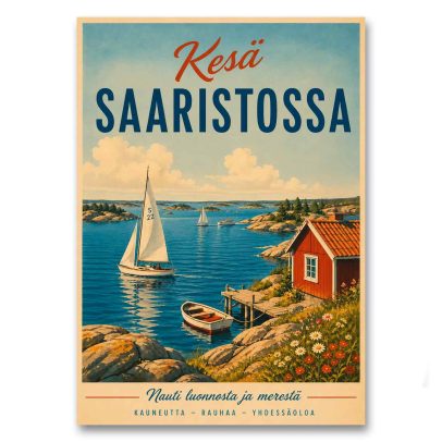 Juliste Kesä saaristossa - nauti luonnosta ja merestä