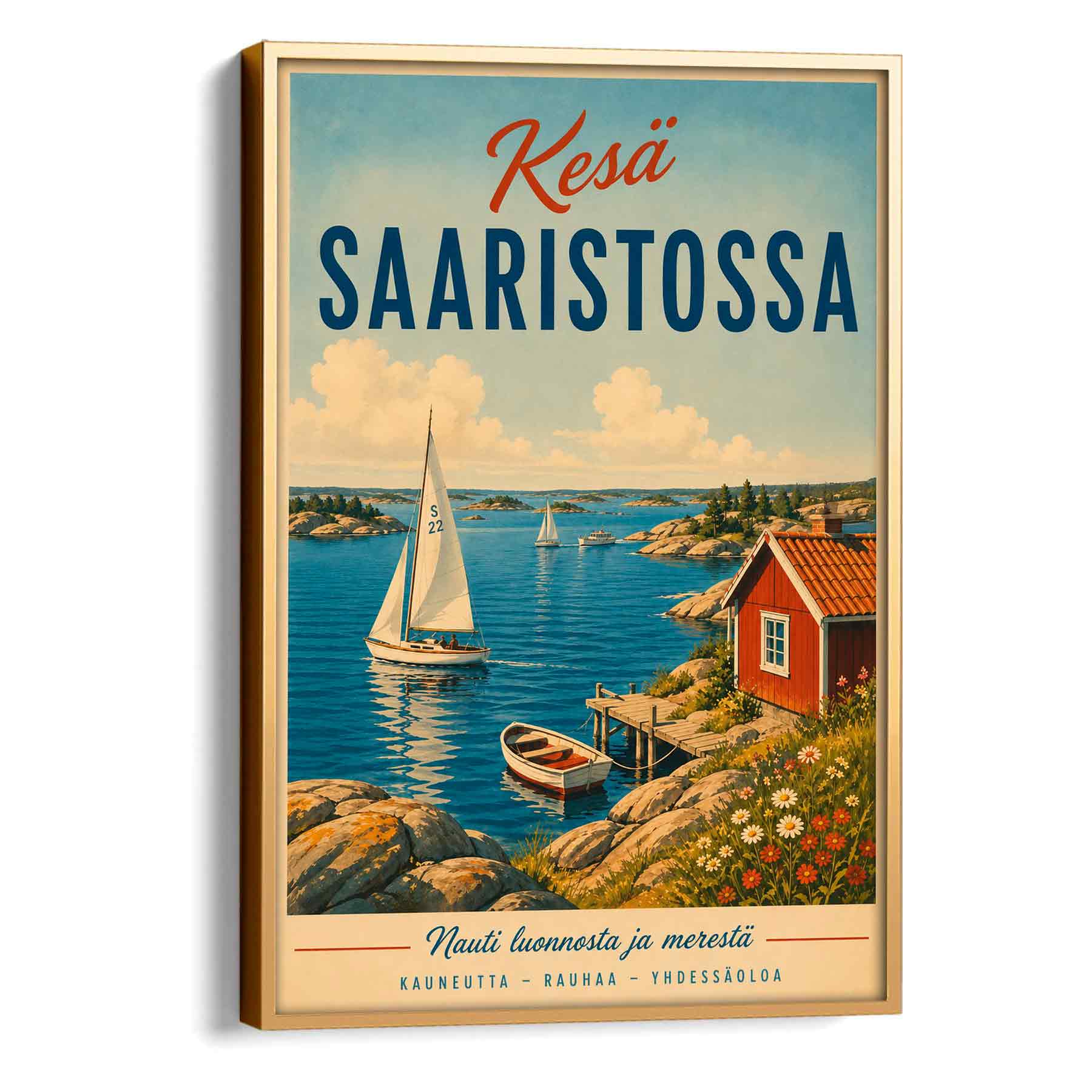 Juliste matkailu kesä saaristossa 2 LÖ 50×70 70x100aa