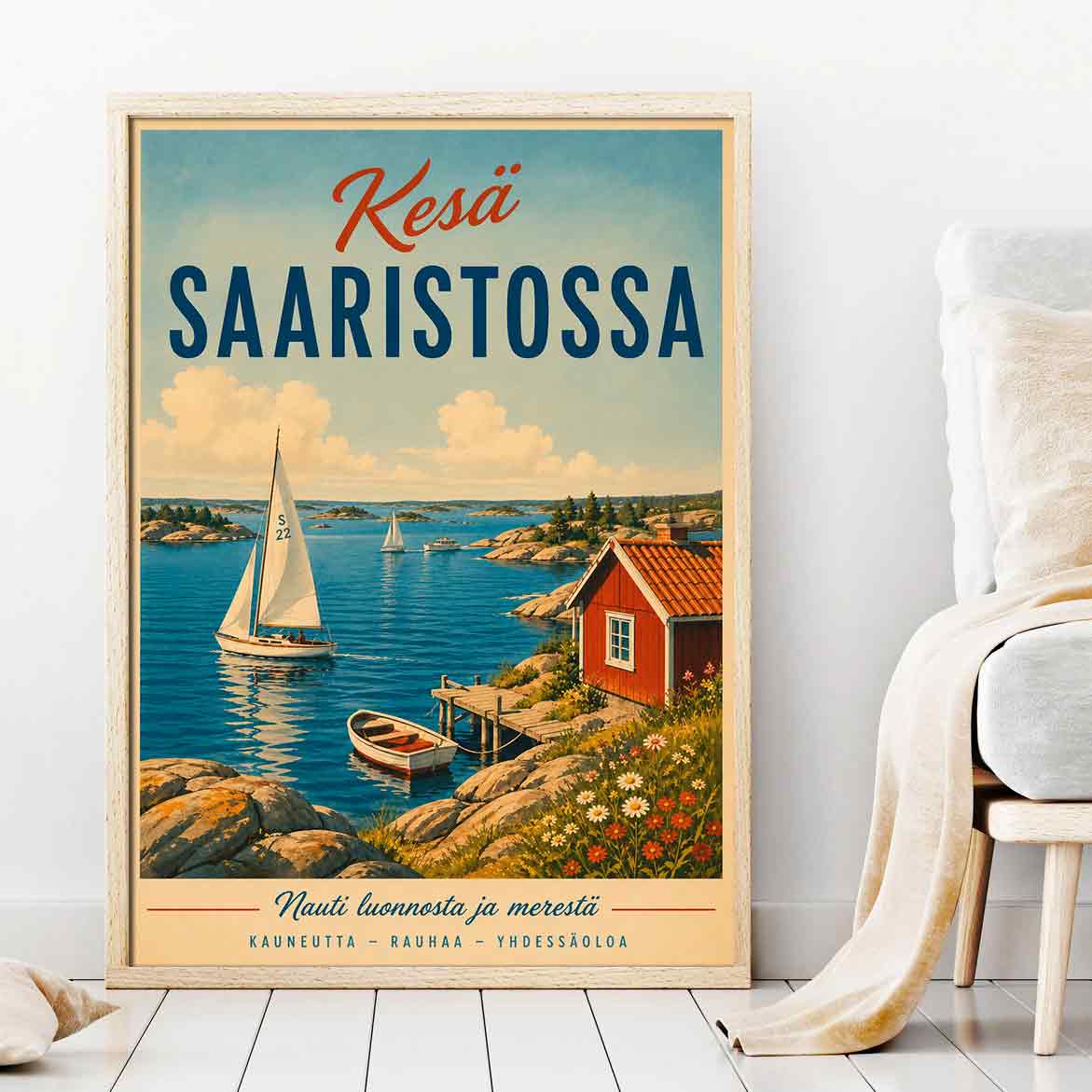 Juliste matkailu kesä saaristossa 2 LÖ 50×70 70x100aaaa
