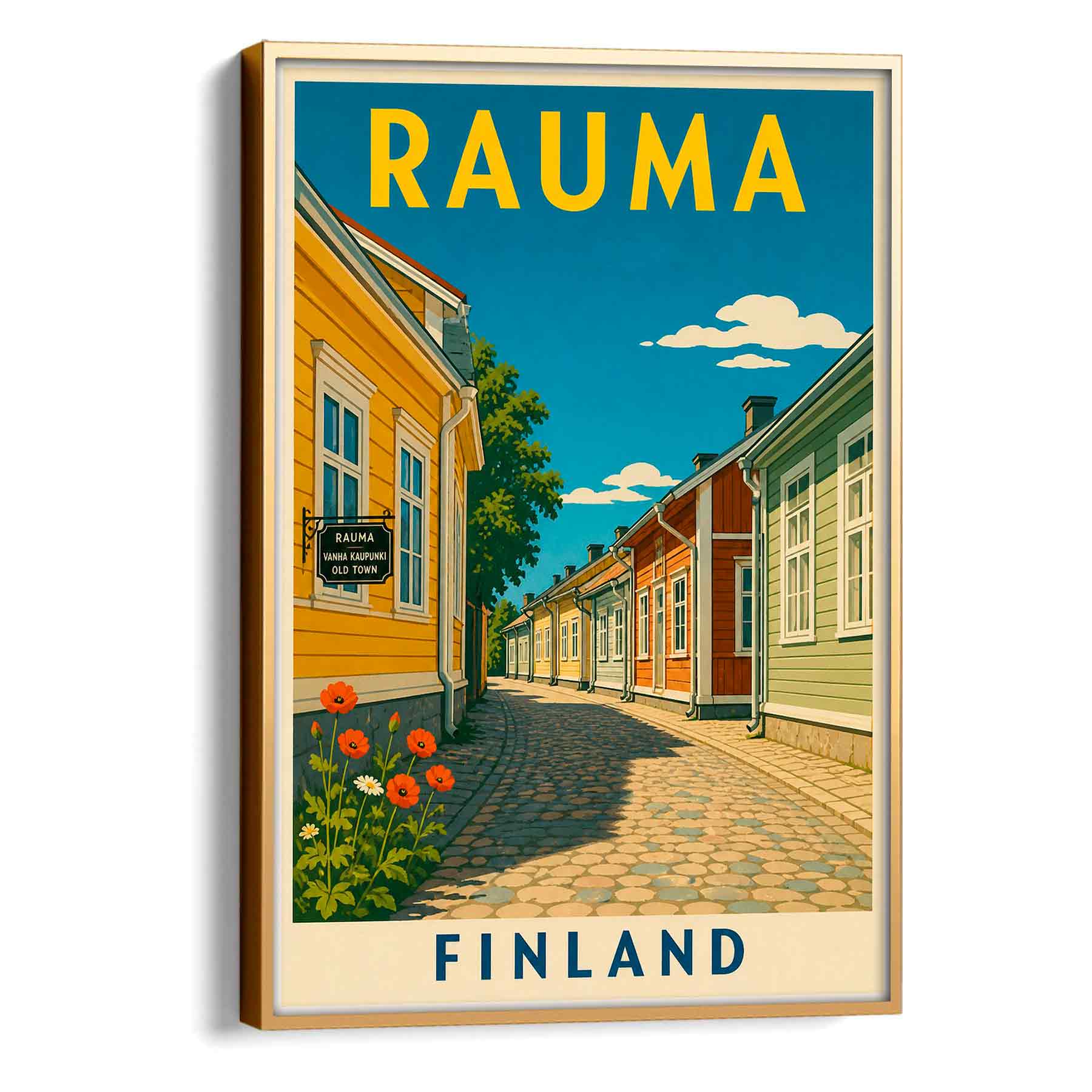 Juliste matkailu rauma vanha kaupunki 1 lö 50×70 70x100aa