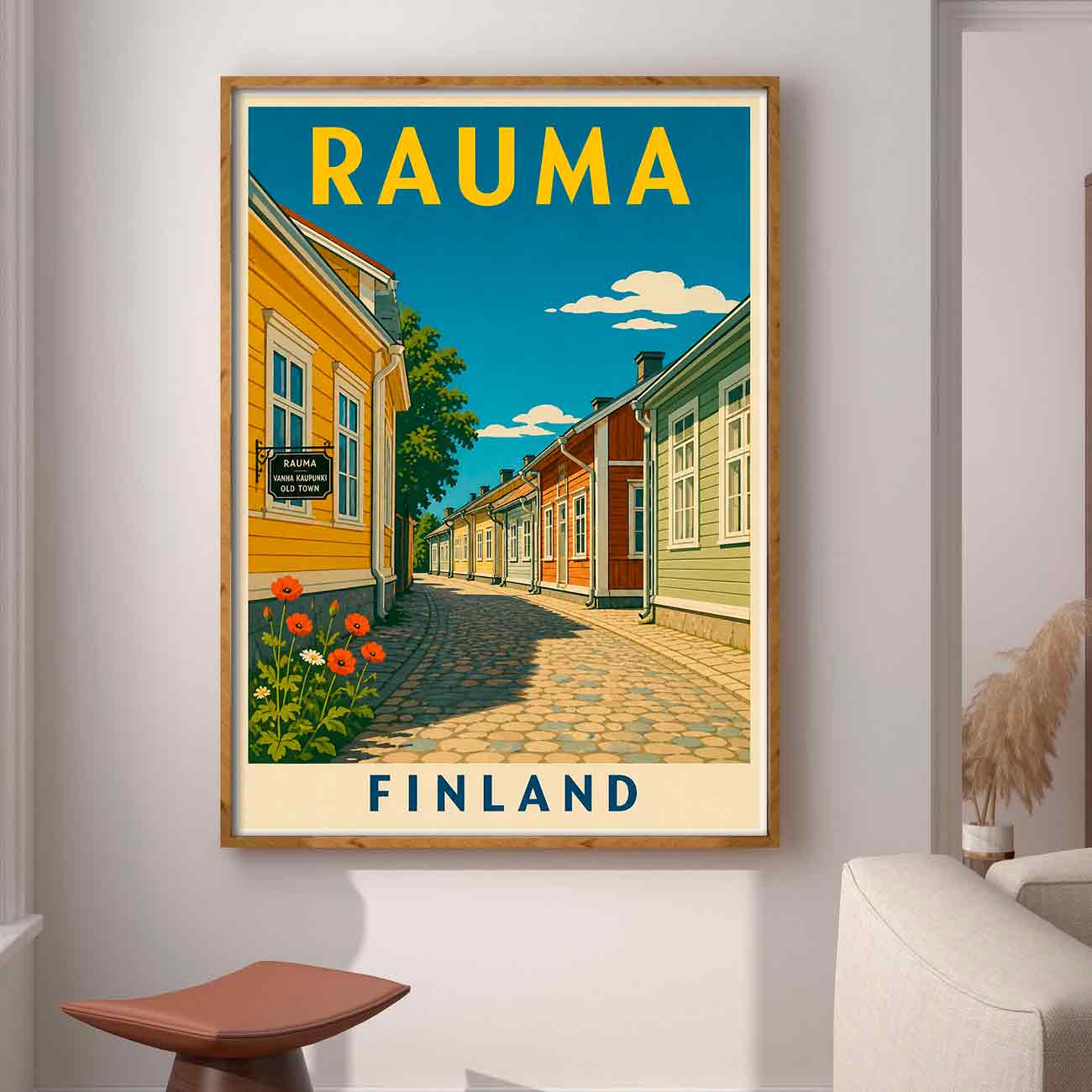 Juliste matkailu rauma vanha kaupunki 1 lö 50×70 70x100aaa