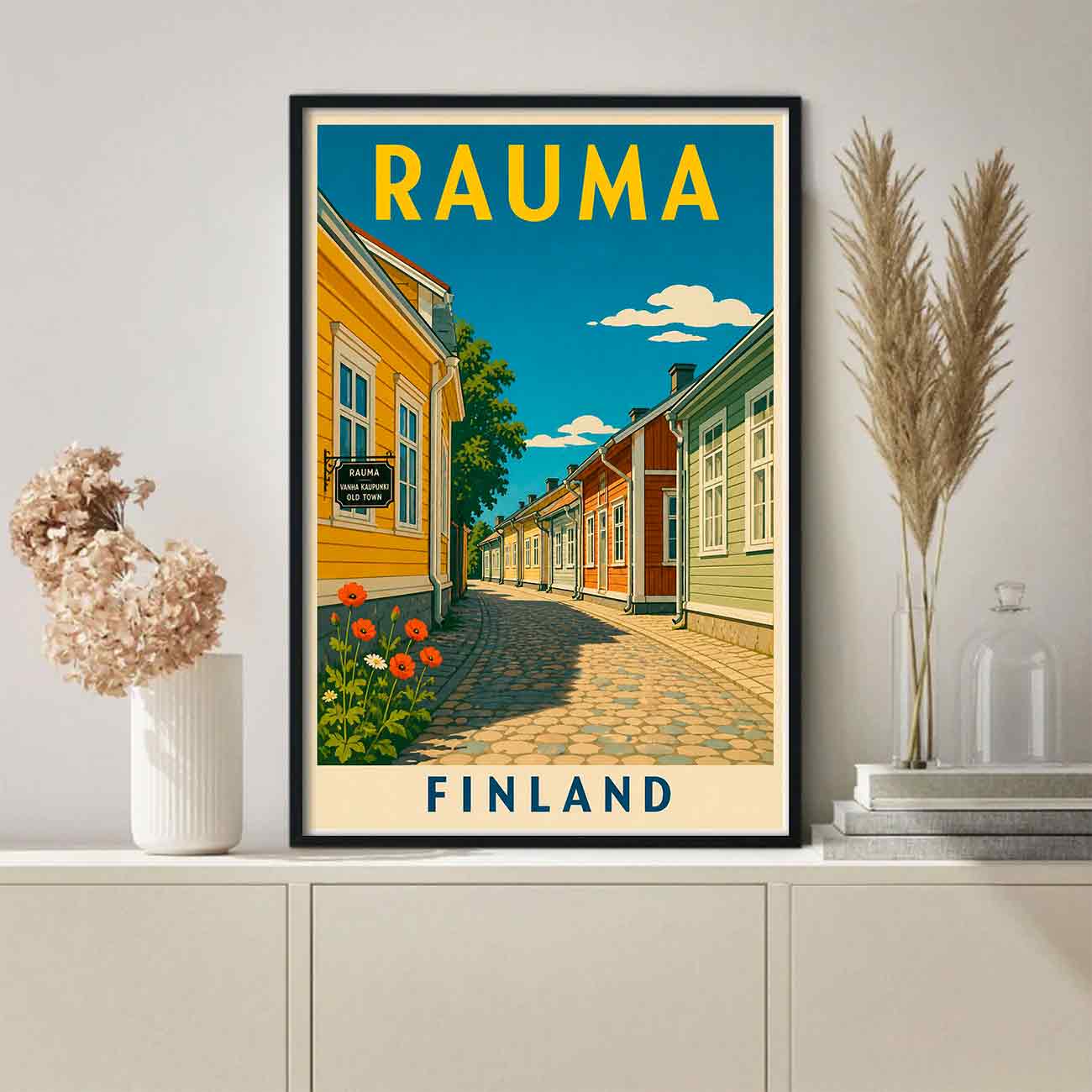 Juliste matkailu rauma vanha kaupunki 1 lö 50×70 70x100aaaa