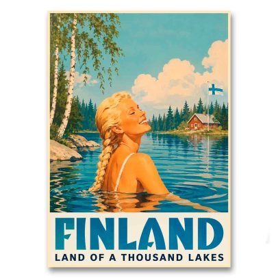 Juliste Finland - Land of a thousand lakes