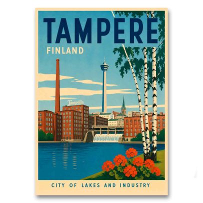 Juliste Tampere - City of lakes and industry