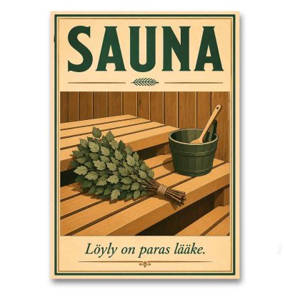 Juliste Sauna - löyly on paras lääke 1