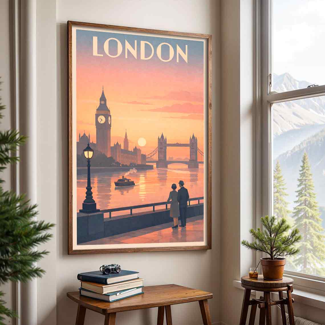 Juliste vintage matkailu Lontoo 1 LÖ 50×75-1aaa