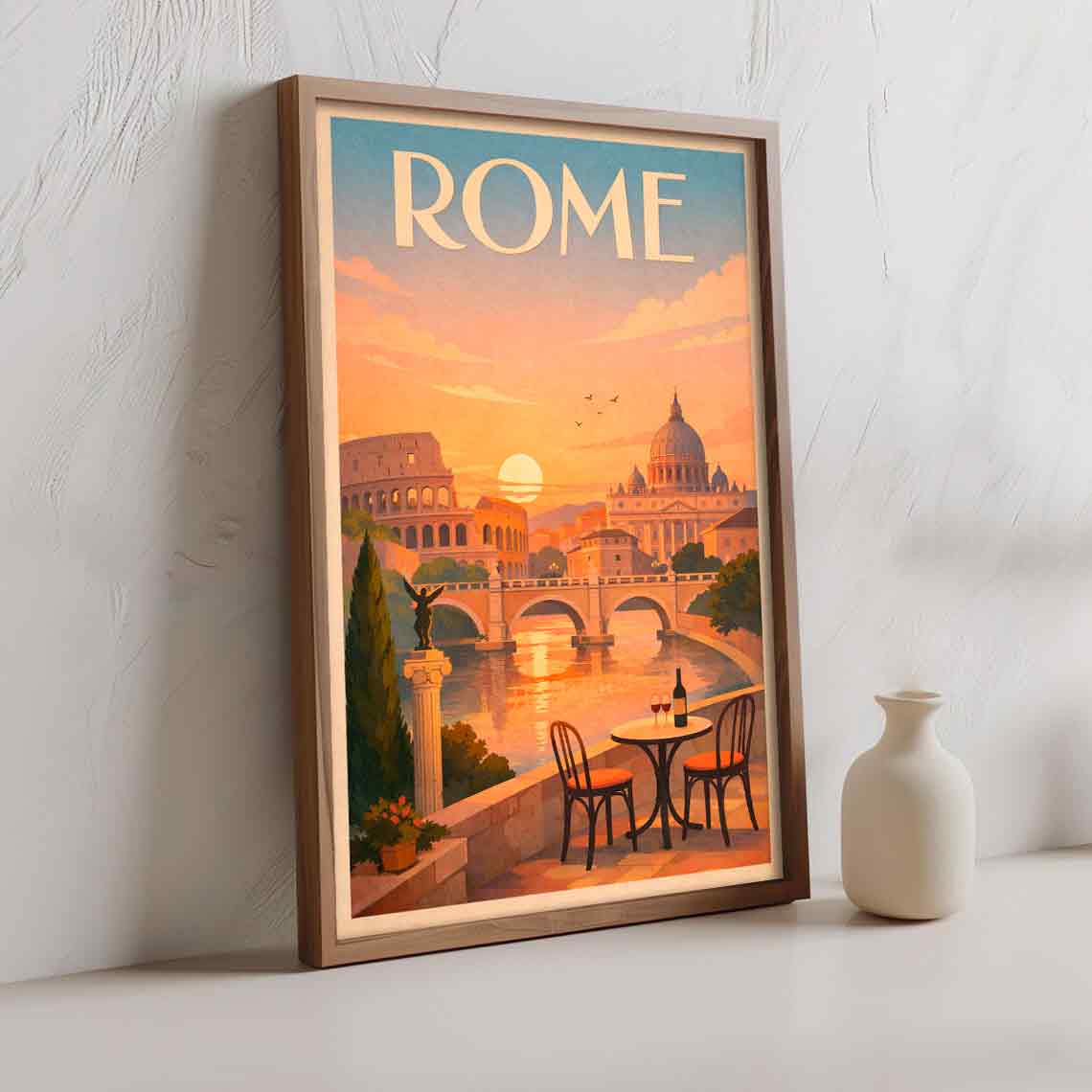 Juliste vintage matkailu Rooma 1 LÖ 50×75-1aaaa