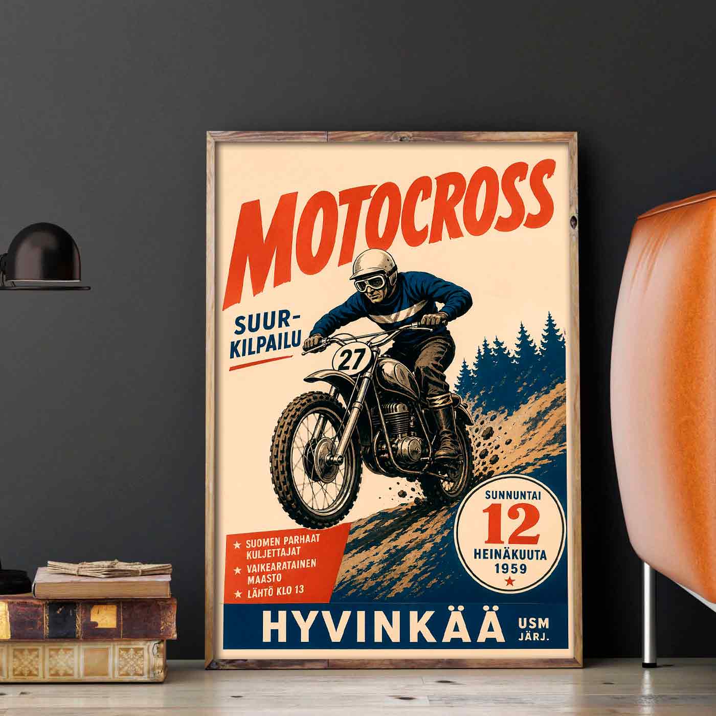 Juliste Autot Motocross Hyvinkää LÖ 50×75 70x105aa