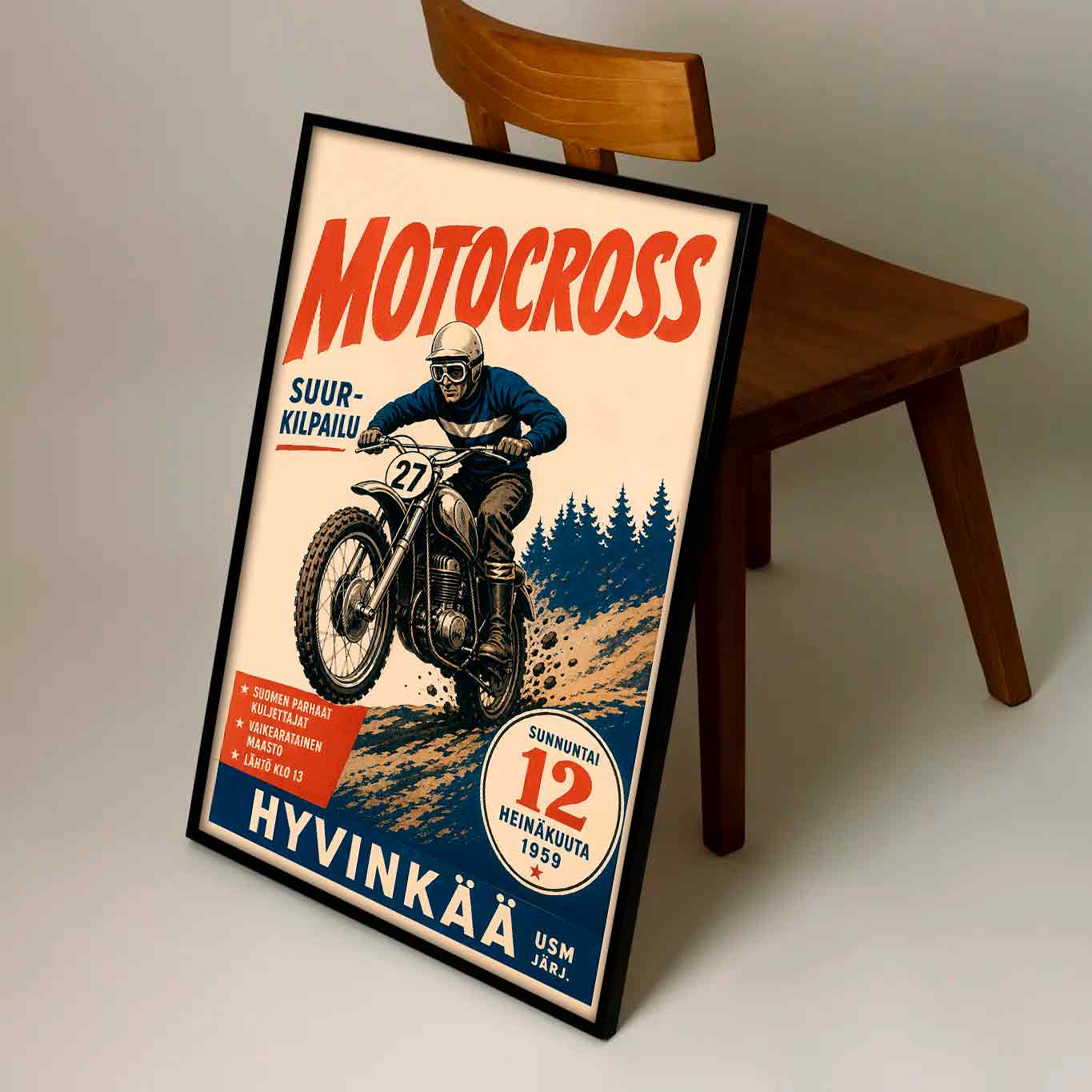 Juliste Autot Motocross Hyvinkää LÖ 50×75 70x105aaa