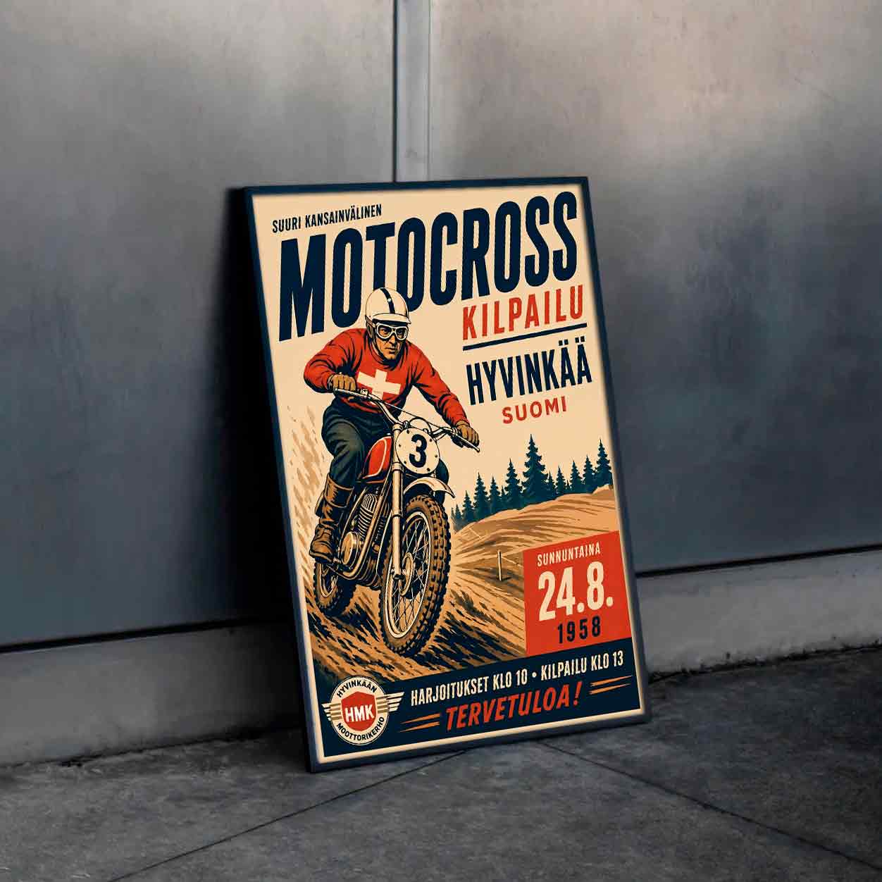 Juliste Autot Motocross LÖ 50×70 70x100_3aaa