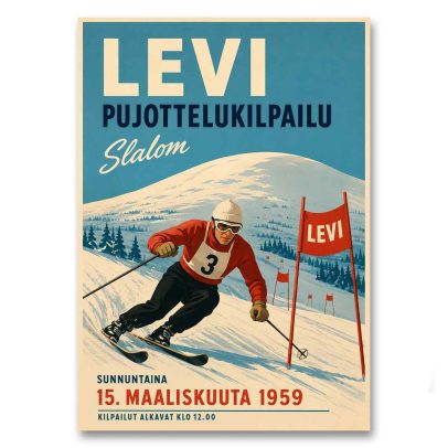 Juliste Pujottelukilpailu Levi 1959