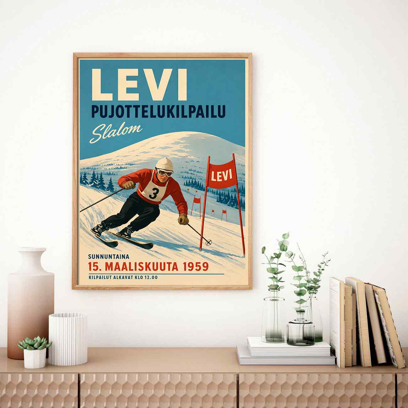 Juliste Lappi pujottelukilpailut Levi LÖ 50×70 70×100-3aaaa