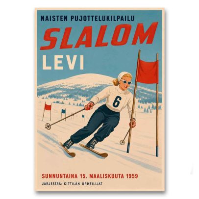 Juliste Naisten pujottelukilpailu Levi 1959