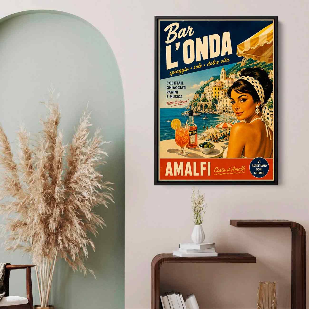 Juliste Matkailu Beach Bar LOnda Amalfi LÖ 50×70 70x100aaa