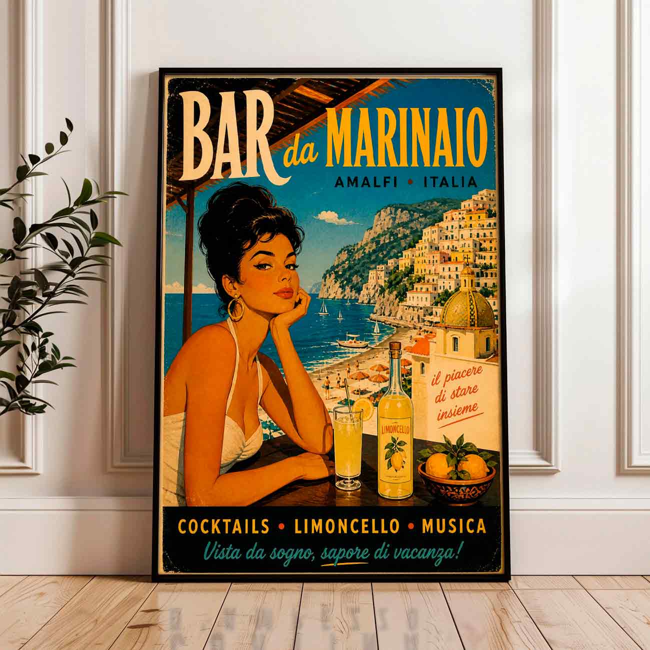Juliste Matkailu Beach Bar Marinaio LÖ 50×70 70x100aaa