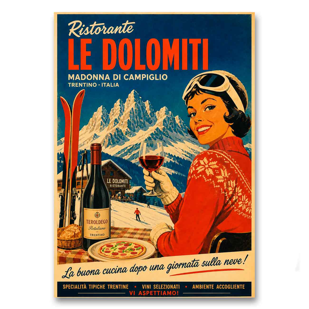 Juliste Ravintola Madonna di Campiglio 2 LÖ 50×70 70x100a