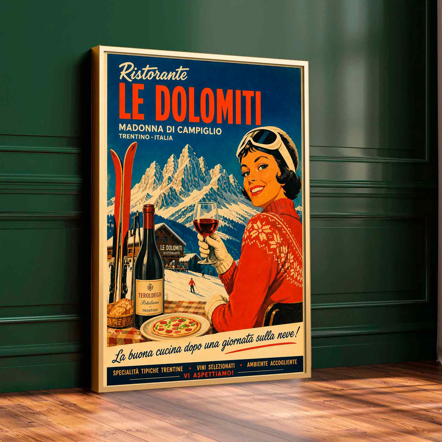 Juliste Ravintola Madonna di Campiglio 2 LÖ 50×70 70x100aa