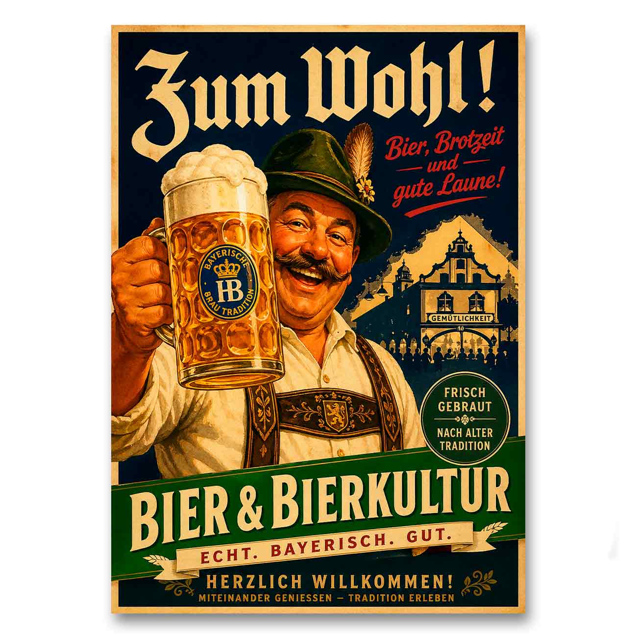 Juliste Ravintolat Bier und Bierkultur LÖ 50×70 70x100aa