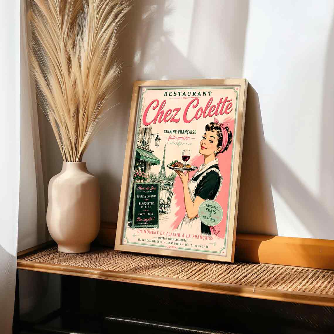 Juliste Ravintolat Chez Colette 1 LÖ 50×70 70x100aa