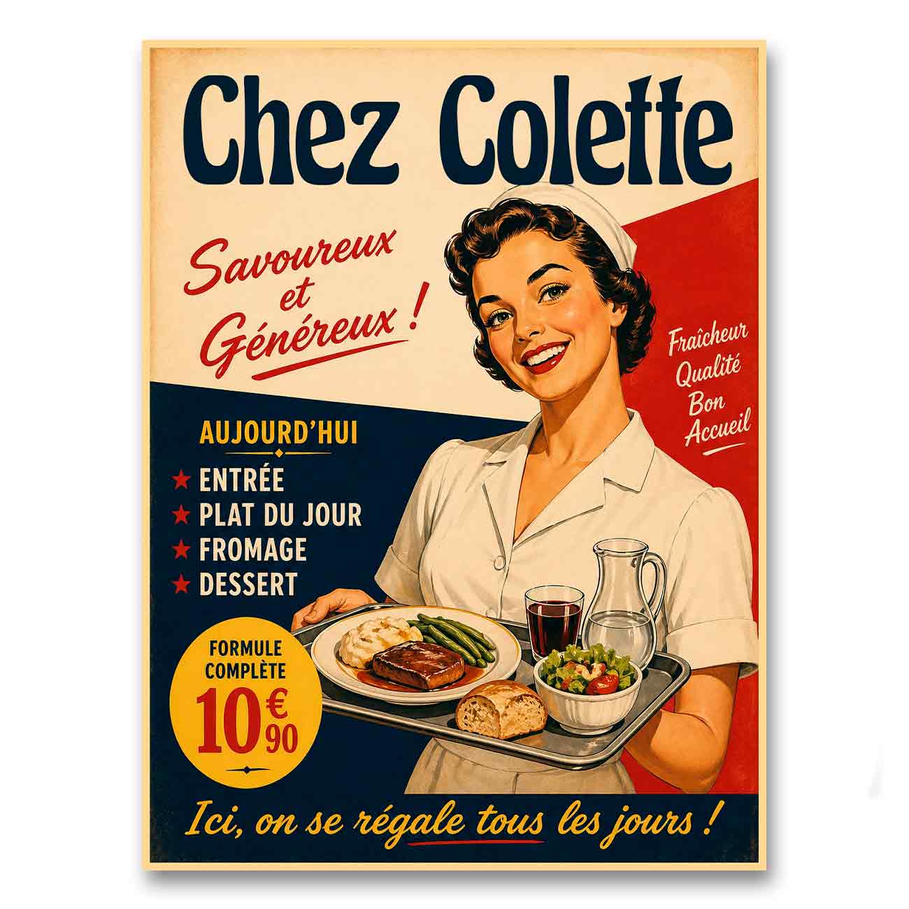 Juliste Ravintolat Chez Colette 2 LÖ 50×65 60x80a