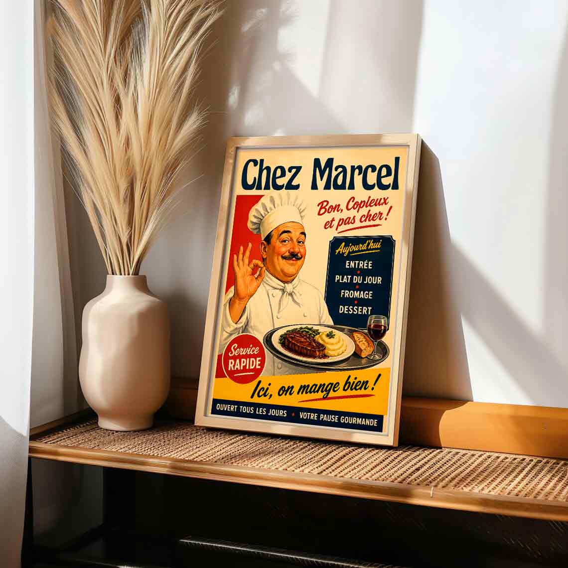 Juliste Ravintolat Chez Marcel LÖ 50×70 70x100aa